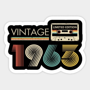 60th Birthday Vintage 1963 Limited Edition Cassette Tape Sticker